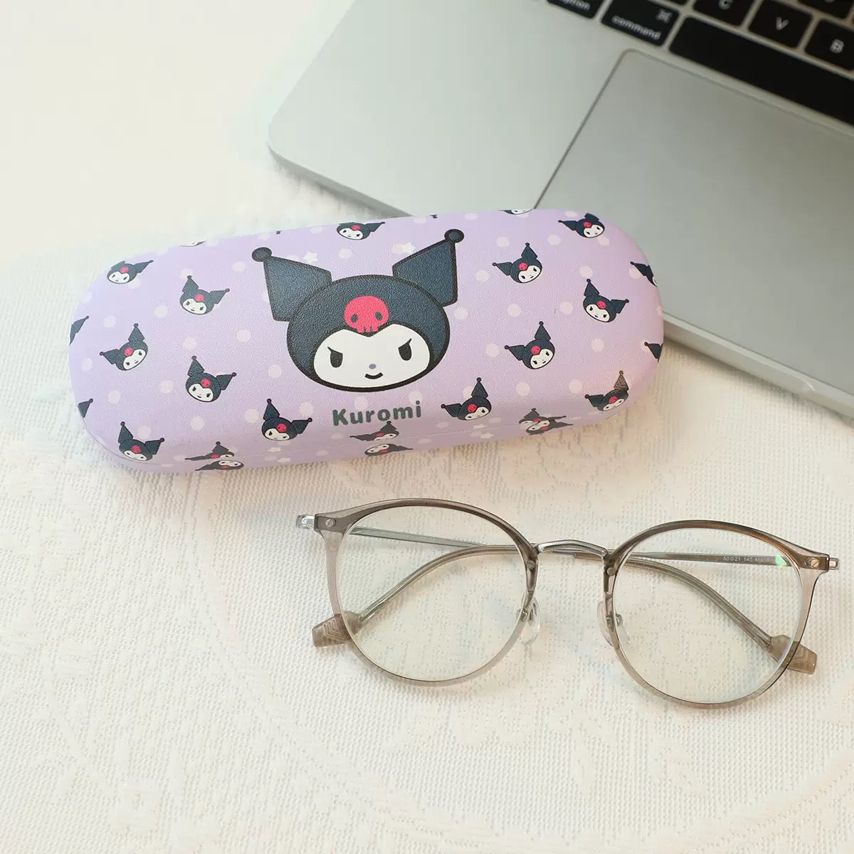 Cute PU Leather Cartoon Glasses Case Portable Prescription Eyewear Storage Box for Students