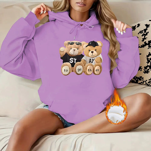 Cute Bear Printed Hoodie