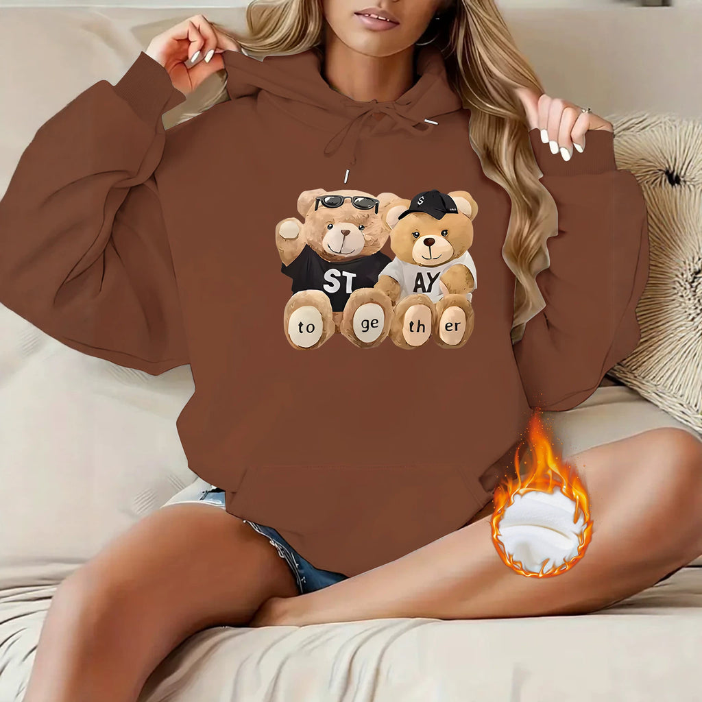 Cute Bear Printed Hoodie