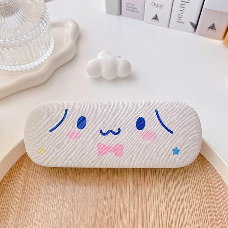Cute Kuromi Leather Glasses Case Drop-Proof Crush-Proof Kids Eyewear Storage Box