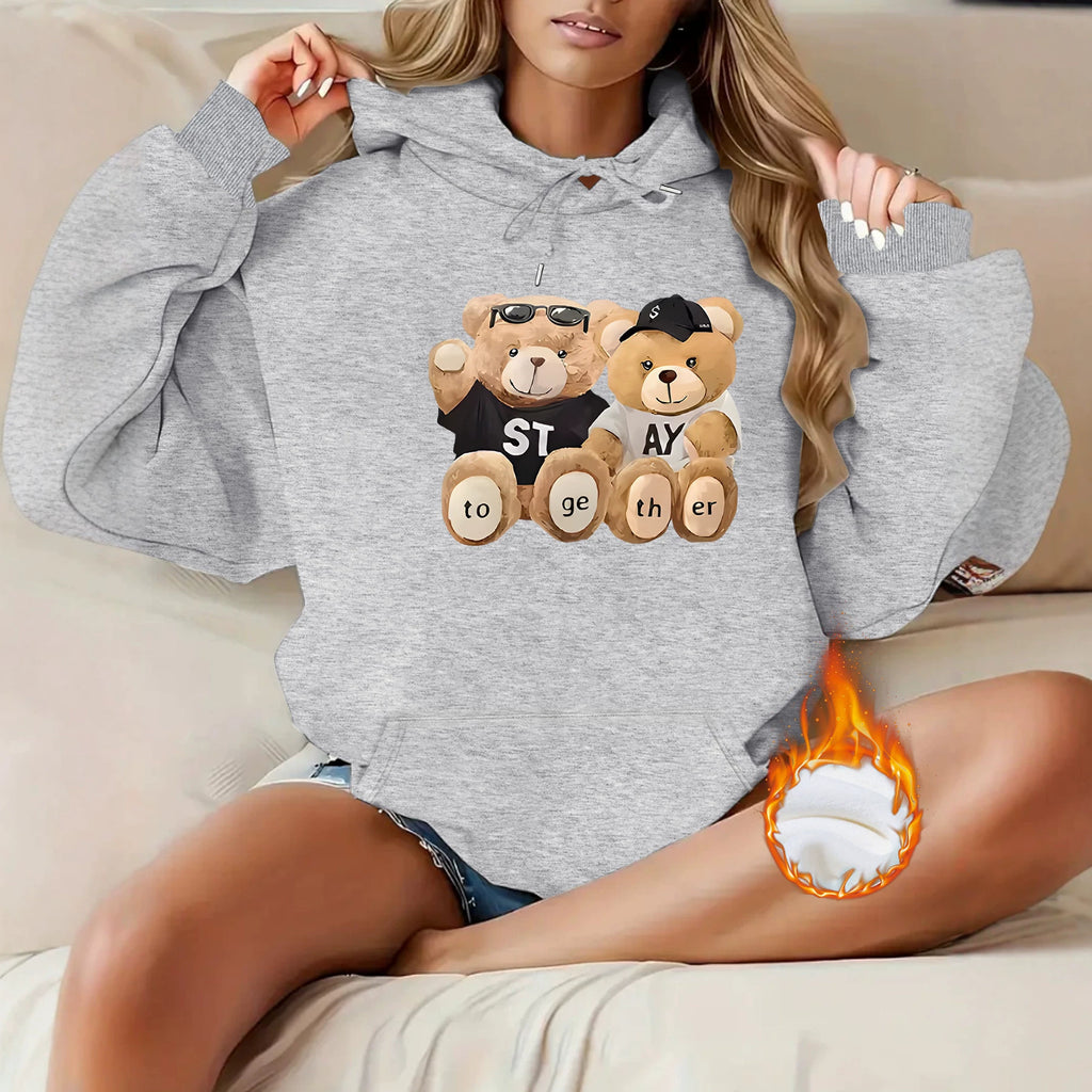 Cute Bear Printed Hoodie